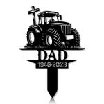 com personalized memorial garden stakes tractor cross grave marker farmer loss gift remembrance stake 0