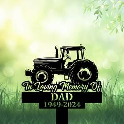 com personalized memorial garden stakes tractor farmer grave marker farmer loss gift remembrance stake 1