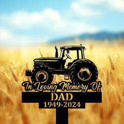 com personalized memorial garden stakes tractor farmer grave marker farmer loss gift remembrance stake 4