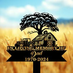 com personalized memorial garden stakes tractor farmhouse farmer grave marker farmer loss gift remembrance stake 4
