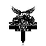 com personalized memorial garden stakes tractor with wings farmer grave marker farmer loss gift remembrance stake 0