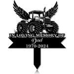 com personalized memorial garden stakes tractor with wings grave marker farmer loss gift remembrance stake 0