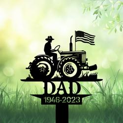 com personalized memorial garden stakes us flag farmer grave marker farmer loss gift remembrance stake 1