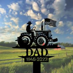 com personalized memorial garden stakes us flag farmer grave marker farmer loss gift remembrance stake 2