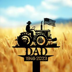 com personalized memorial garden stakes us flag farmer grave marker farmer loss gift remembrance stake 4