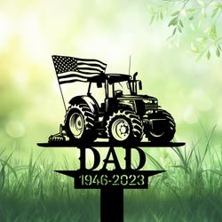 com personalized memorial garden stakes us flag patriotic farmer grave marker farmer loss gift remembrance stake 1