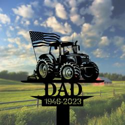 com personalized memorial garden stakes us flag patriotic farmer grave marker farmer loss gift remembrance stake 2