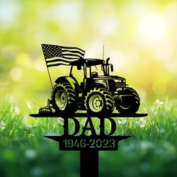 com personalized memorial garden stakes us flag patriotic farmer grave marker farmer loss gift remembrance stake 3