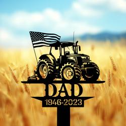 com personalized memorial garden stakes us flag patriotic farmer grave marker farmer loss gift remembrance stake 4