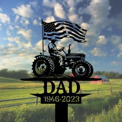 com personalized memorial garden stakes us flag patriotic farmer grave marker loss of loved one sympathy gifts farmer cemetary decor 2