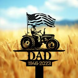 com personalized memorial garden stakes us flag patriotic farmer grave marker loss of loved one sympathy gifts farmer cemetary decor 4