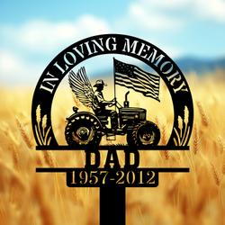com personalized memorial garden stakes us flag patriotic farmer with wings grave marker loss of loved one sympathy gifts farmer cemetary decor 4
