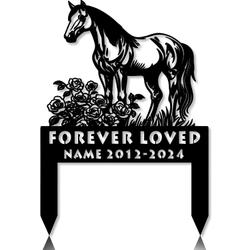 Personalized Memorial Garden StakesRose Flowers Grave Marker Loss of Horse Sympathy Gifts