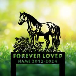 com personalized memorial garden stakesrose flowers grave marker loss of horse sympathy gifts horse cemetary decor 1