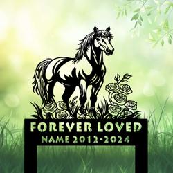 com personalized memorial garden stakesrose flowers grave marker loss of pony horse sympathy gifts pony horse cemetary decor 1