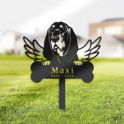 Coonhound Dog Grave Marker Garden Stakes Dog Memorial Gift Cemetery Decor