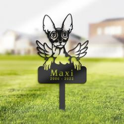 Cornish Rex Cat Grave Marker Garden Stakes Cat Memorial Gift Cemetery Decor