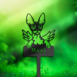 cornish rex cat grave marker garden stakes cat memorial gift cemetery decor custom metal signs 1