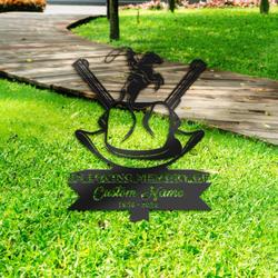 cowboy grave marker memorial sign with stake sympathy gifts for loss of loved one custom metal signs 1