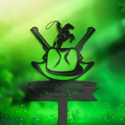 cowboy grave marker memorial sign with stake sympathy gifts for loss of loved one custom metal signs 2