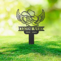 cowboy grave marker metal garden stakes cowboy memorial gifts sympathy gifts for loss of loved one 3
