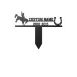 cowgirl riding horse grave marker metal garden stakes cowgirl memorial gifts sympathy gifts for loss of loved one 0