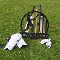 cricket sport metal sign personalized metal name signs home decor sport lovers gifts 1