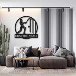 cricket sport metal sign personalized metal name signs home decor sport lovers gifts 2