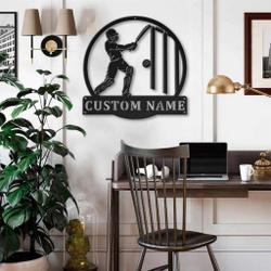 cricket sport metal sign personalized metal name signs home decor sport lovers gifts 3