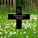 cross dove mom dad grave marker forever in our heart memorial stake sympathy gifts custom metal signs 0