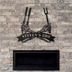 custom bbq metal wall art personalized metal name sign backyard bar and grill signs decor 4