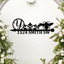 Custom Bee Garden Signs Yard Address Signs Metal Wall Art