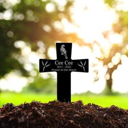 custom bird photo forever in our heart bird grave marker garden stakes bird memorial gift custom metal signs 2
