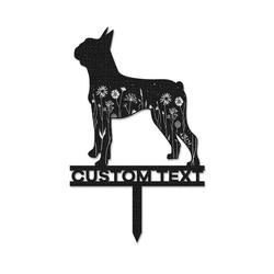 Custom Boston Terrier Memorial Stake Custom Metal Sign