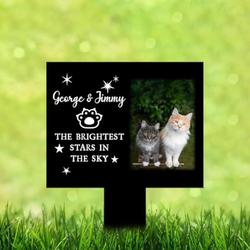 Custom Cat Photo The Brightest Stars in The Sky Pet Grave Marker Garden Stakes Pet Memorial Gift