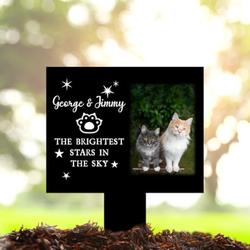 custom cat photo the brightest stars in the sky pet grave marker garden stakes pet memorial gift custom metal signs 1
