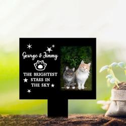 custom cat photo the brightest stars in the sky pet grave marker garden stakes pet memorial gift custom metal signs 2