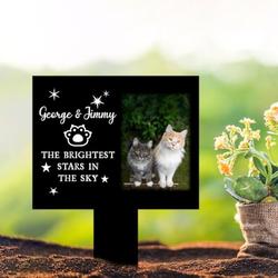 custom cat photo the brightest stars in the sky pet grave marker garden stakes pet memorial gift custom metal signs 3