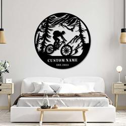 custom cycling metal sign mountain tree sign cyclists gifts bicycle sport decor 5