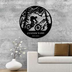 custom cycling metal sign mountain tree sign cyclists gifts bicycle sport decor 7