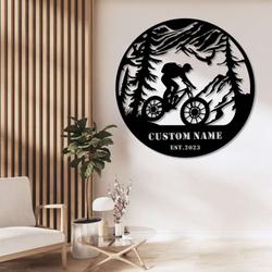 custom cycling metal sign mountain tree sign cyclists gifts bicycle sport decor 8