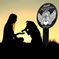 custom dog cat photo angel wings pet grave marker garden stakes pet memorial gift custom metal signs 2
