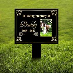 Custom Dog Cat Photo In Loving Memory Pet Grave Marker Garden Stakes Pet Memorial Gift