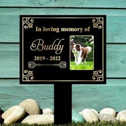 custom dog cat photo in loving memory pet grave marker garden stakes pet memorial gift custom metal signs 1