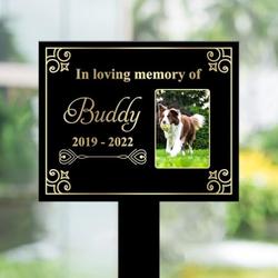 custom dog cat photo in loving memory pet grave marker garden stakes pet memorial gift custom metal signs 2