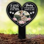 custom dog cat photo no longer by my side floral pet grave marker garden stakes pet memorial gift custom metal signs 0
