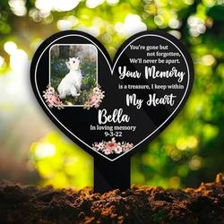 Custom Dog Cat Photo Pet Cemetery Decor Pet Grave Marker Garden Stakes Pet Memorial Gift