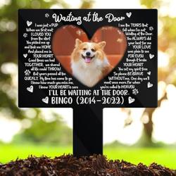 custom dog cat photo waiting at the door pet grave marker garden stakes pet memorial gift custom metal signs 1