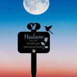 custom dog memorial stake with hummingbird and flower memorial garden plaques 0