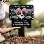 custom dog photo waiting at the door dog bone dog grave marker garden stakes dog memorial gift custom metal signs 0